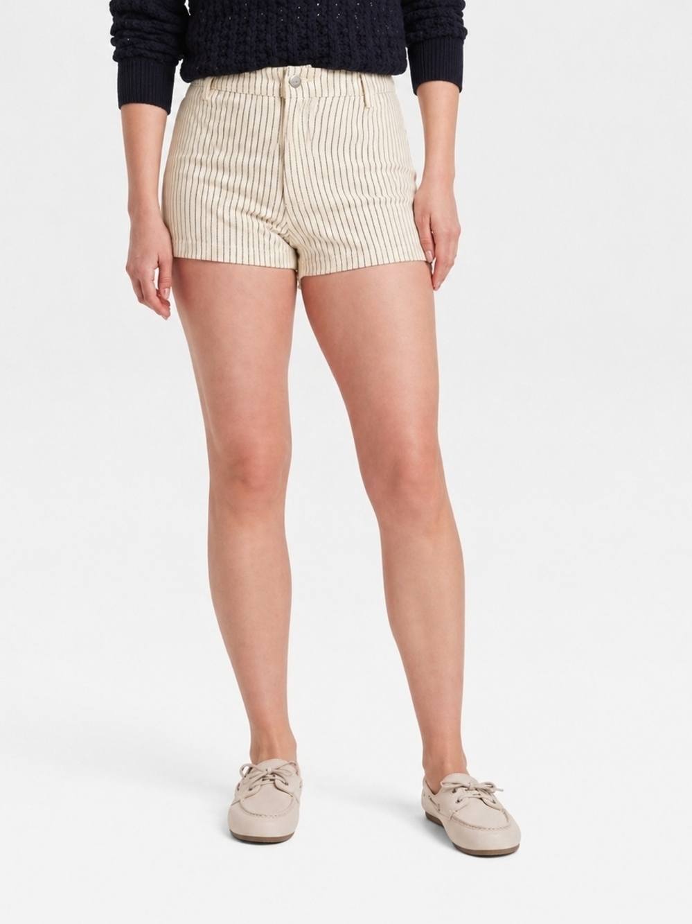 Women's Universal Threads Cream Sailor Shorts High Rise Fitted Sz. 16 NWT